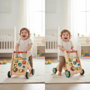 2-in-1 baby walker and ride on toy for 12 month olds, supporting gross motor skill development.
