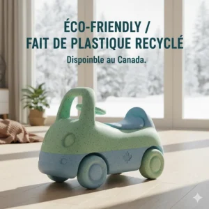 Eco-friendly indoor ride on toys made from recycled materials available for shipping in Canada.