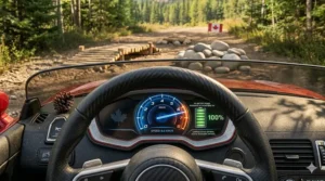 Safety features of the fastest 12V ride on car for kids including seatbelts and remote control / caractéristiques de sécurité.