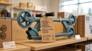 Top-rated quality 2 wheel scooter for kids featuring bilingual English and French safety instructions for Canadian families.