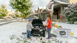 A close-up view of the spacious two-seater cabin of a 12v ride on car, highlighting the independent seatbelts and room for siblings to share.