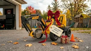 A popular gift choice: an active-play ride-on toy for kids to enjoy with siblings.