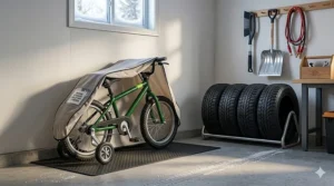 Adjustable height quality kids bike training wheels helping a young rider transition to two-wheel balancing.