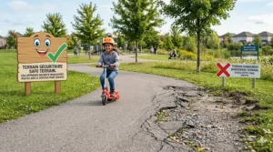 A parent adjusting the speed settings on a kids' electric ride-on car, a crucial tip from the outdoor ride on safety guide 5-8 year olds.