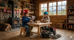 Active play with a heavy duty ride on toy, ideal for 5-8 year olds exploring Canadian landscapes.