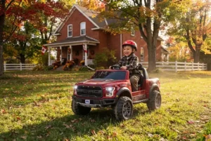 Demonstration of plugging in the rechargeable battery charger for a 12v power wheels truck.