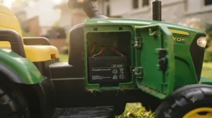 Accessible battery compartment for charging the 6v tractor battery.