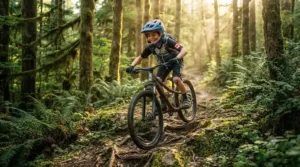 Size chart for kids mountain bikes 8-12 by height.