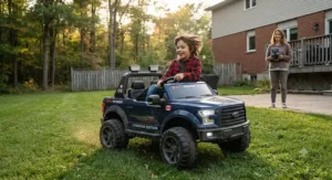 A 24v power wheels ride-on toy with parental remote control, safe and exciting for older Canadian kids.
