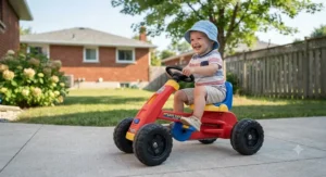 A safe pedal ride-on toy for toddlers and young kids, budget-friendly at under $150 CAD.