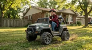 A top-rated 24v electric power wheels truck designed specifically for the size and skill level of older children.